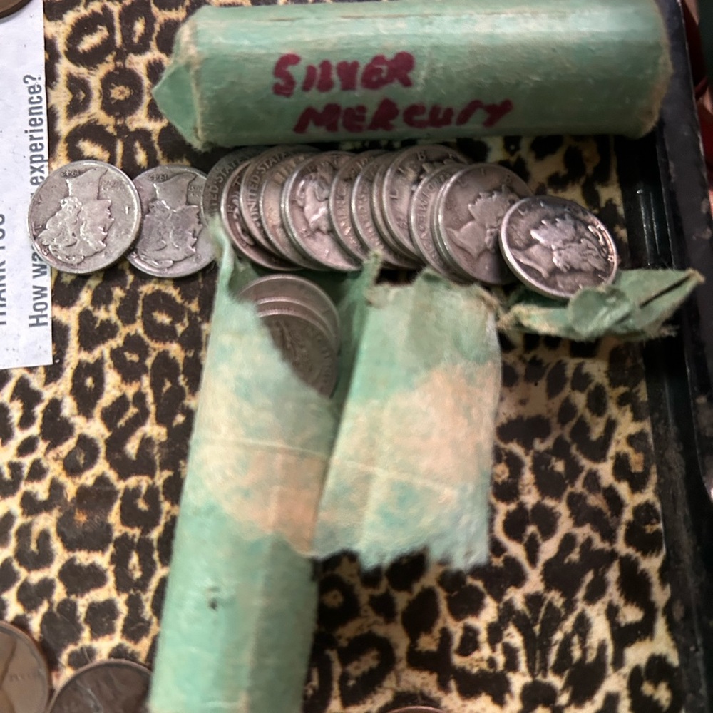 10 Silver Mercury Dimes Collection Straight From the Roll set of 10